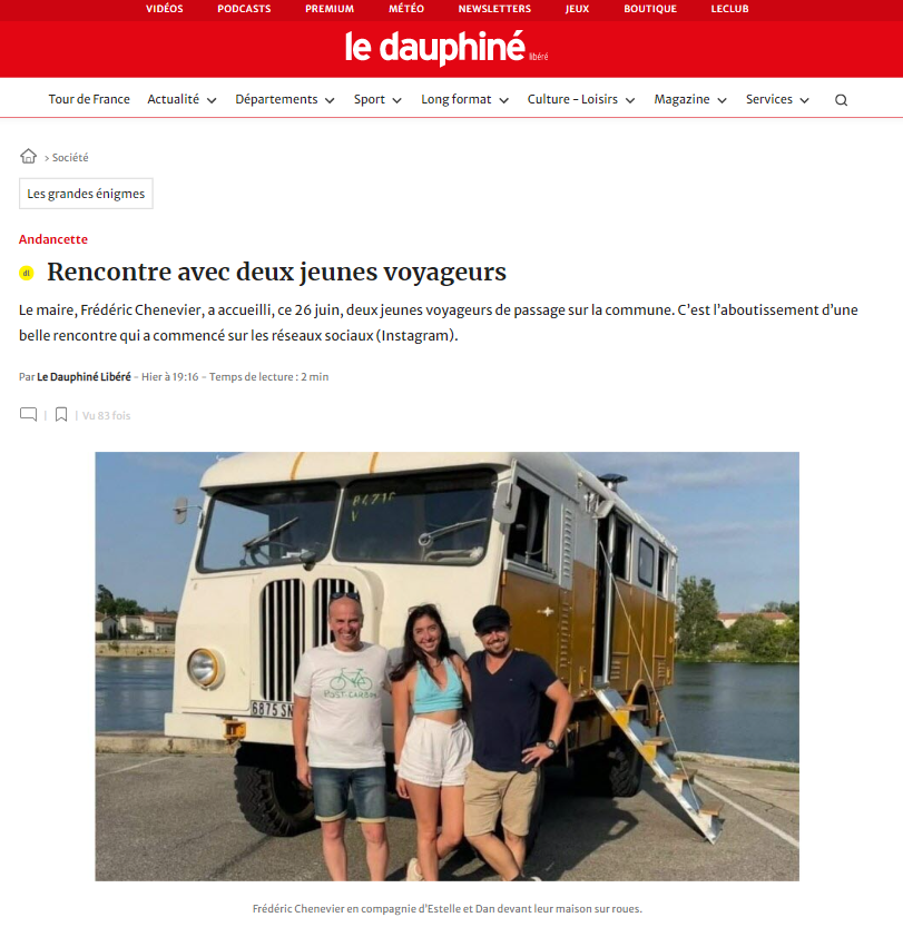 Article du Dauphiné libéré sur Estelle Ohanian et Woody
